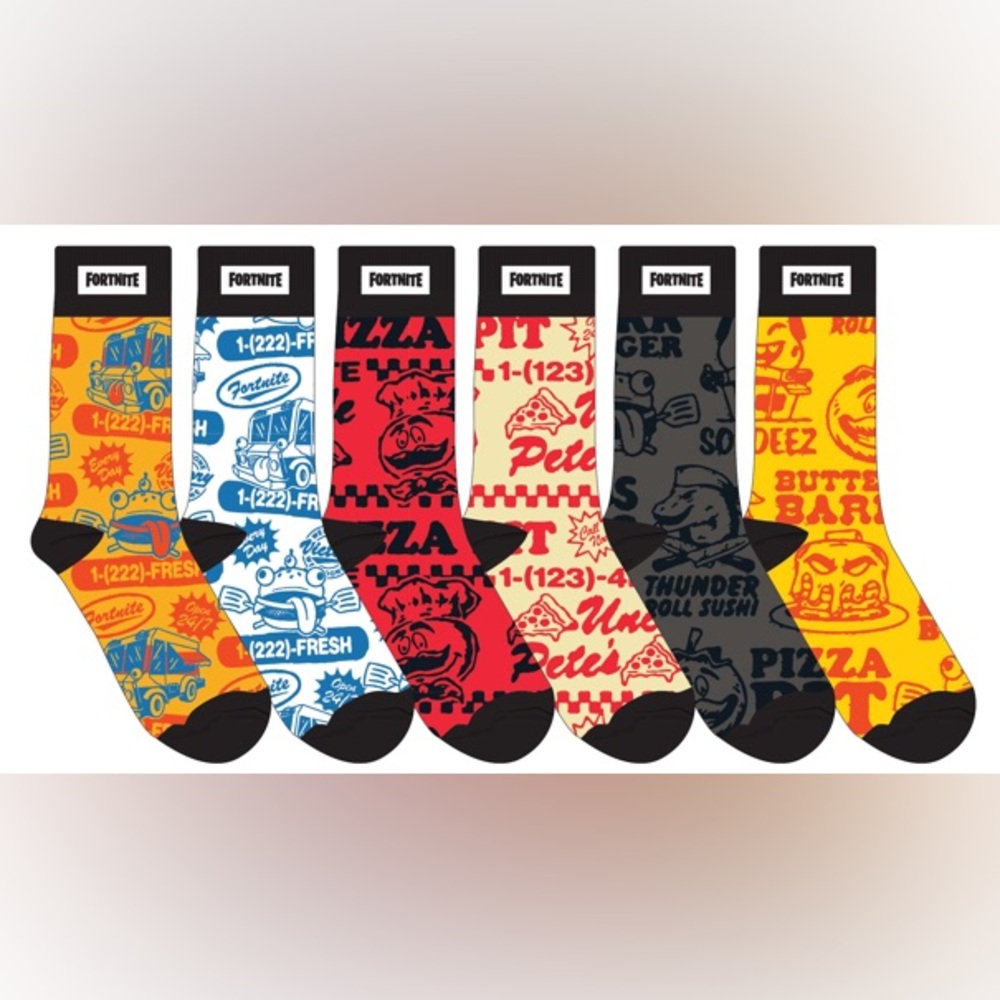 Fortnite 6pk Crew Sock men Size